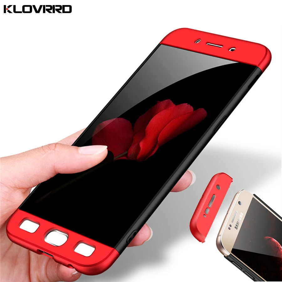 

Phone Cover case For Samsung Galaxy A8/A6 Plus J2 Pro S7 Edge S8 S9 Plus 360 Degree Frosted Full Body Protection Hard PC Fitted