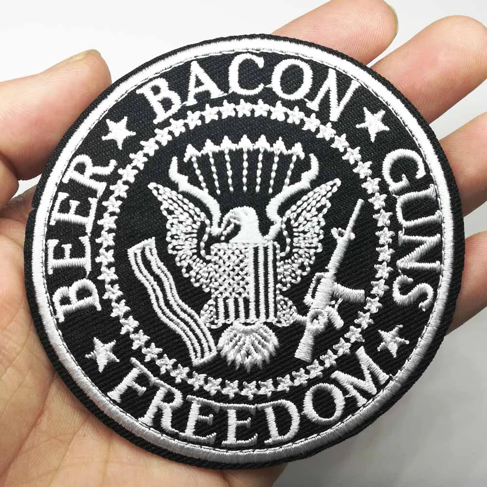 Freedom Beer Bacon оружие военное оружие тема пистолет железная Вышивка Одежда нашивки для одежды наклейки одежда