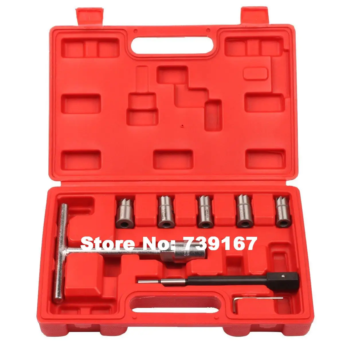 7PCS Car Fuel Injector Seat Cutter Clean Clear Repair Removal Tool Kit