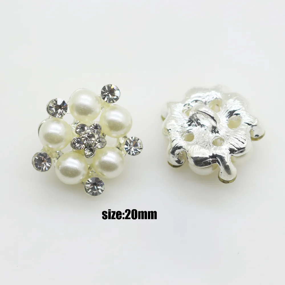 

New 20mm 10pcs Fashion Crystal Rhinestone Pearl Button,Metal button Decorative Accessories.
