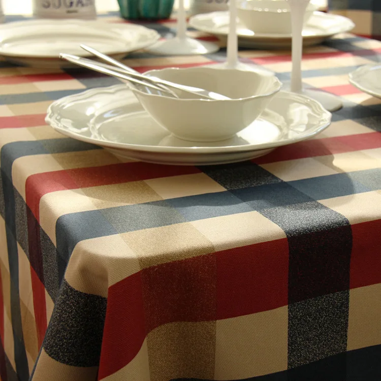 Cotton Plaid Tablecloths For Rectangular Tables Vintage Table Linen