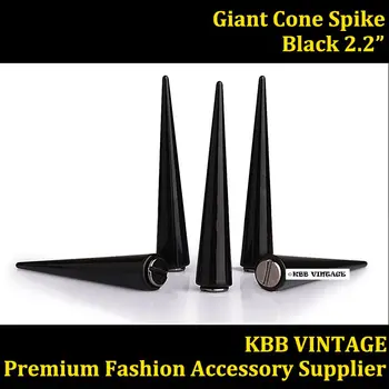 

50pc 2.2'' Giant Cone Spikes Metal Punk Spikes Black