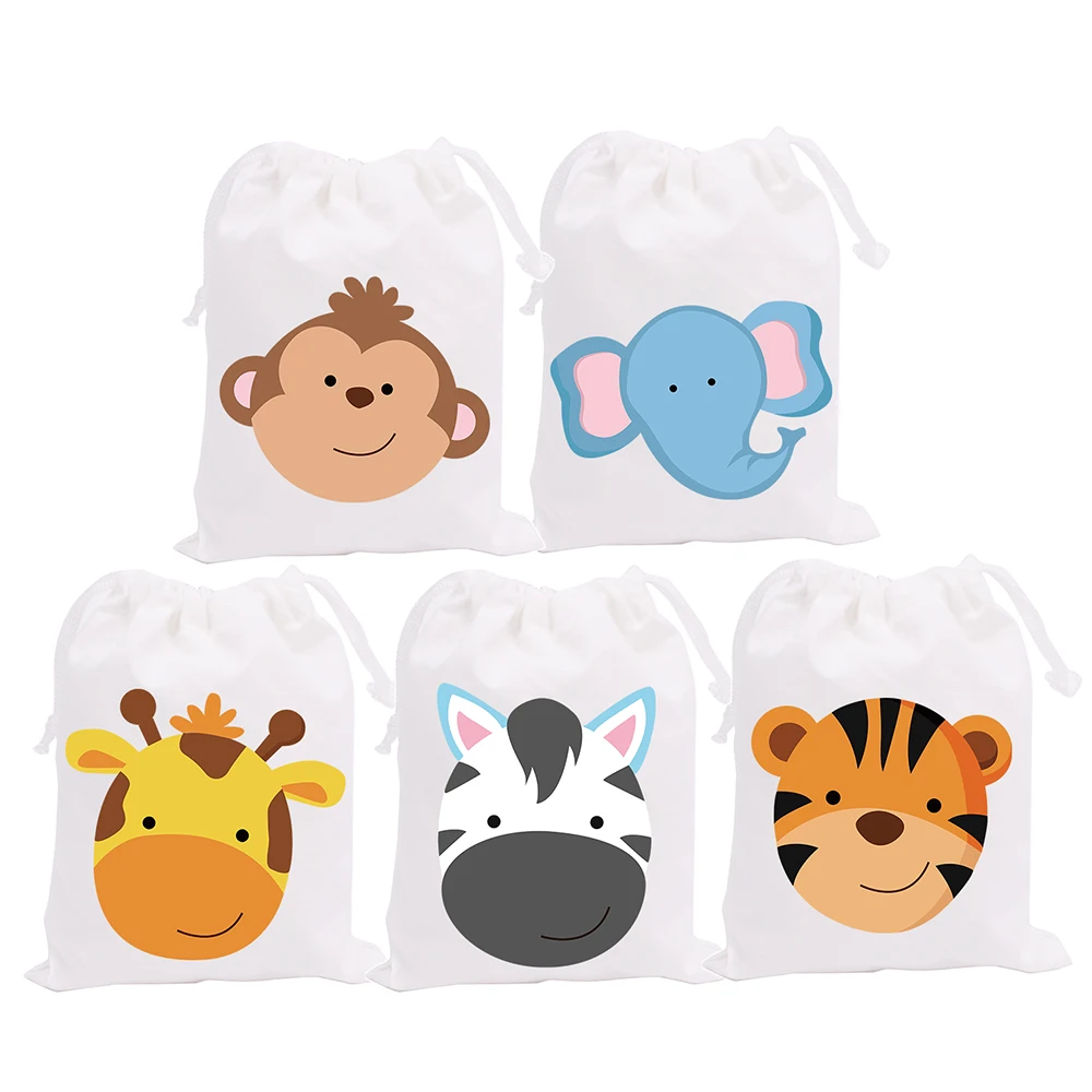 Вечерние сумки в стиле сафари для детских животных, подарочные сумки для детских конфет, подарочные сумки в стиле джунглей, вечерние украшения в виде животных