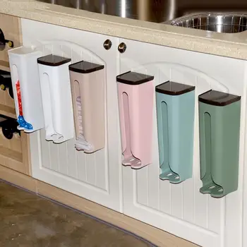 

HOT SALE Home Wall Mount Garbage Storage Bag Pull Storage Box Rubbish Rack Organizer Dispenser Kitchen Storage Boxes Organizer