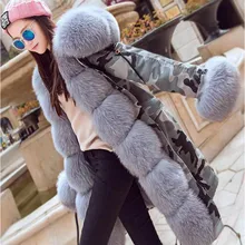 Пальто из натурального Лисьего меха, парка с большим воротником из лисьего меха и подкладкой из лисьего меха, Толстая теплая модная новинка, водонепроницаемая Женская куртка