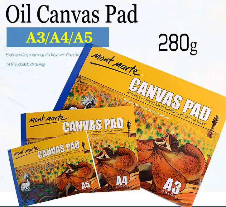 Skup 10 arkusz opakowanie olej akrylowy malarstwo na płótnie Pad papieru 280g malarstwo na płótnie papier A3 A4  a5