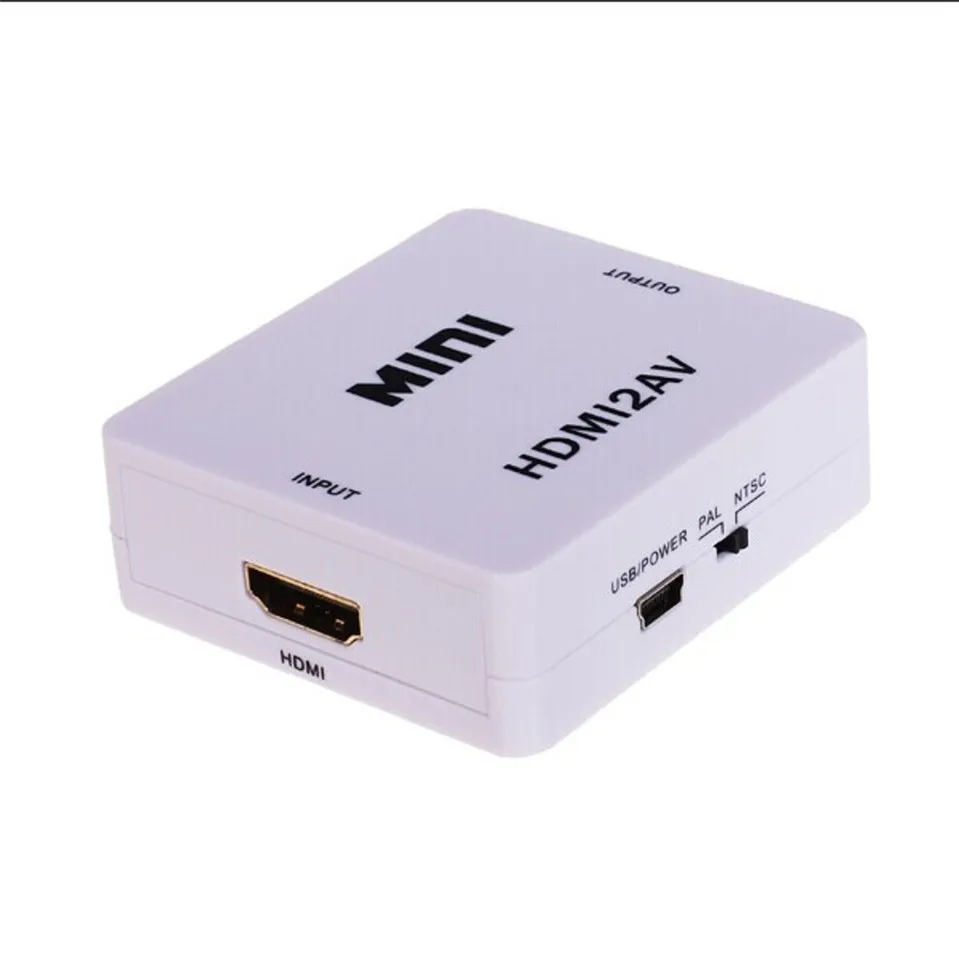 Мини HD видео конвертер HDMI К AV/CVBS L/R Поддержка NTSC и PAL Выход видео адаптер 1080 P HDMI2AV кабель