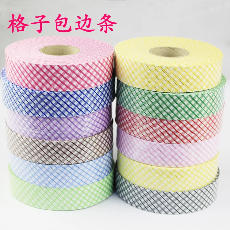 

3cm colorful grid wedding twill grid herringbone/ twill tape/polyester webbing/Bias binding tape for curtain accessories1187