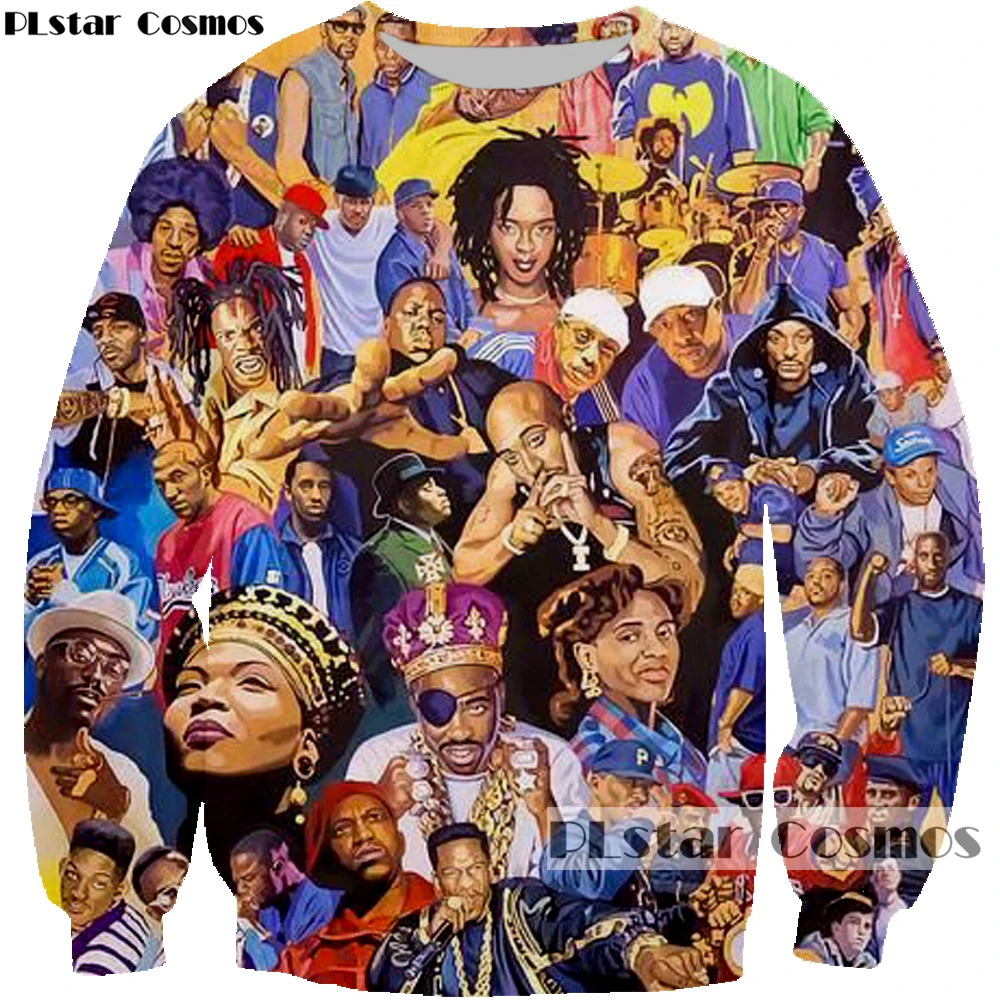 PLstar Cosmos 2019 new Fashion 3d Sweatshirts Rapper singer Collage print Hoodies Biggie/2pac Tupac casual Pullovers Sportswear PLstar Cosmos 2019 new Fashion 3d Sweatshirts Rapper singer Collage print Hoodies Biggie/2pac Tupac casual Pullovers Sportswear