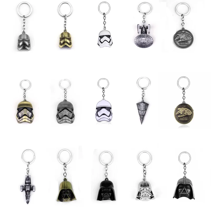 

Hot Game Movie Star Wars Series Keychain Spacecraft Storm Trooper Helmet Milennium Falcom 3D Darth Vader Key Chain Jewelry Gifts