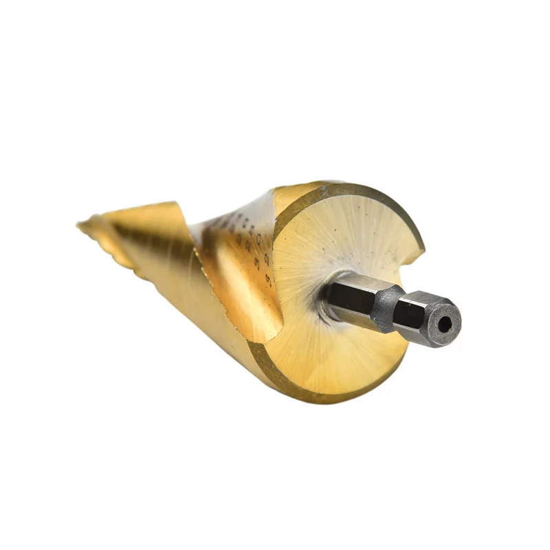 4Pcs Set HSS Titanium3-12 4-12/20/32mm Spiral Grooved Hex shank Metal Step Drill Bit Hole Cutter Cone Core Drilling Hole Saw 