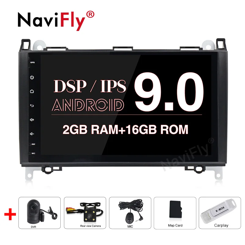 Perfect NaviFly PX30 IPS+DSP Android 9.0 car multimedia player for Mercedes Benz B200 A B Class W169 W245 Viano Vito Sprint W906 NO DVD 0