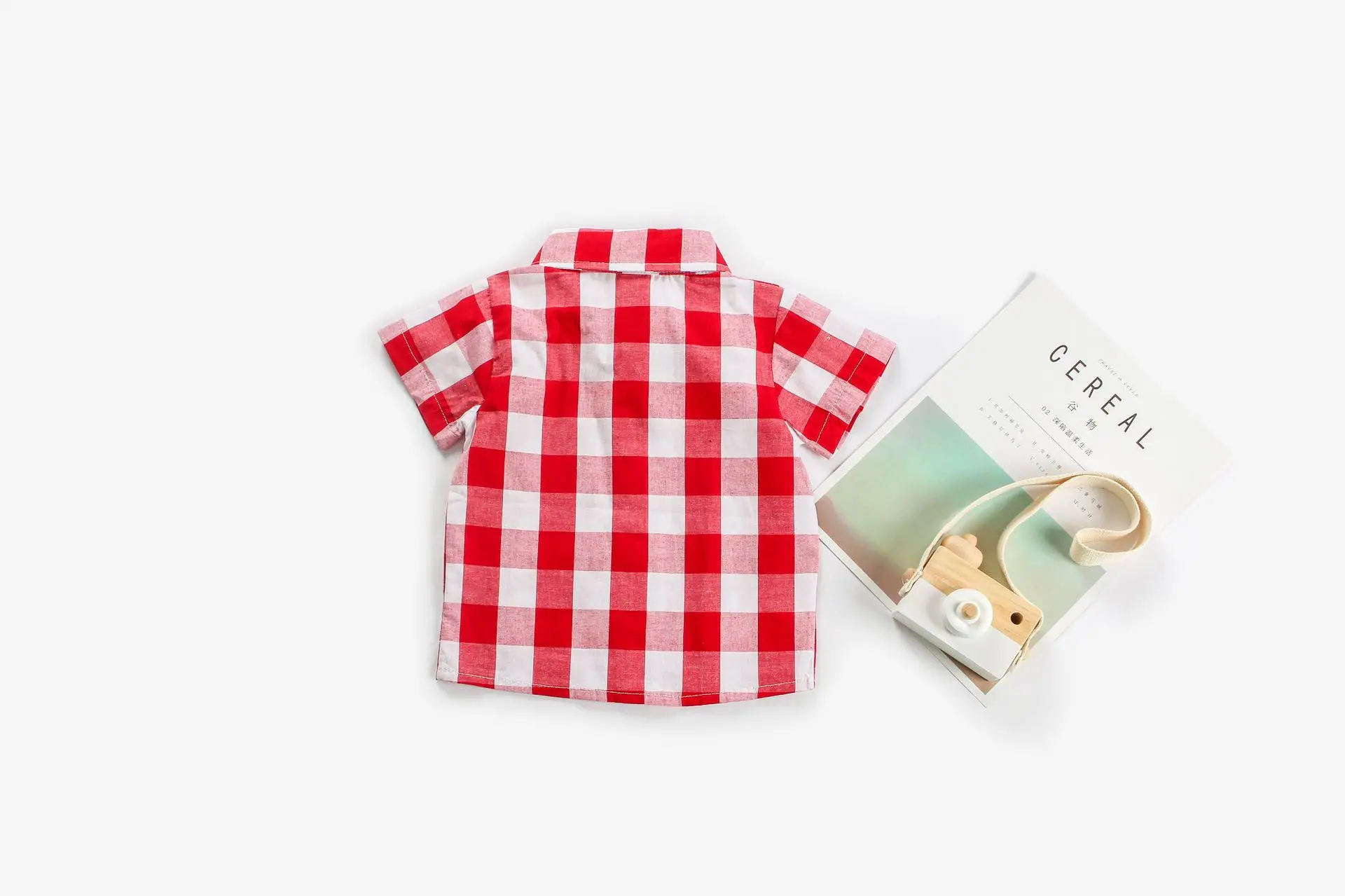 Модная летняя рубашка для мальчиков детские рубашки с принтом из мультфильмов хлопковая клетчатая рубашка с короткими рукавами для маленьких мальчиков, детская одежда 75-105 см