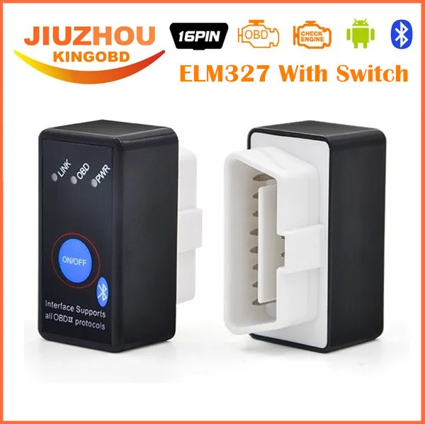 2017 Super Mini ELM327 Bluetooth V2.1 с кнопка выключателя питания вкл/выкл ELM 327 OBD2 автомобильный