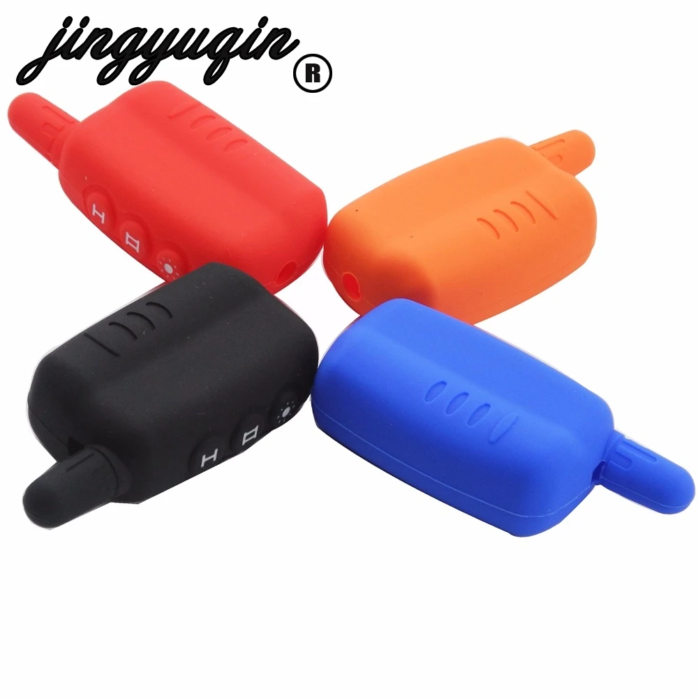 

jingyuqin Silicone Key for 2 Way Car Alarm System LCD Remote Control Key Fob Chain for Starline A6/A9/A8/A4 Keychain