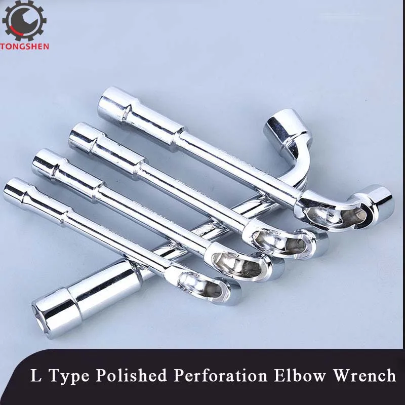 

8-19 mm L Type Pipe Perforation Outer Hexagon Sleeves Wrench Elbow Double Head L Type Polished Perforation Elbow Wrench Spanner