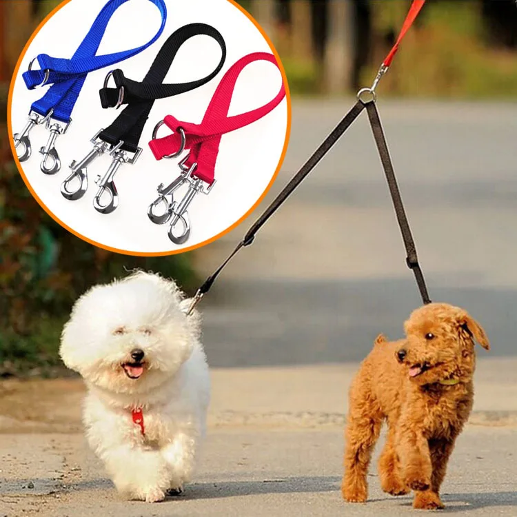 

Double Dog Leash for Two Dogs Free Dual Leash Coupler For Walking and Training Two Cats Multicolor Lead Two Pets