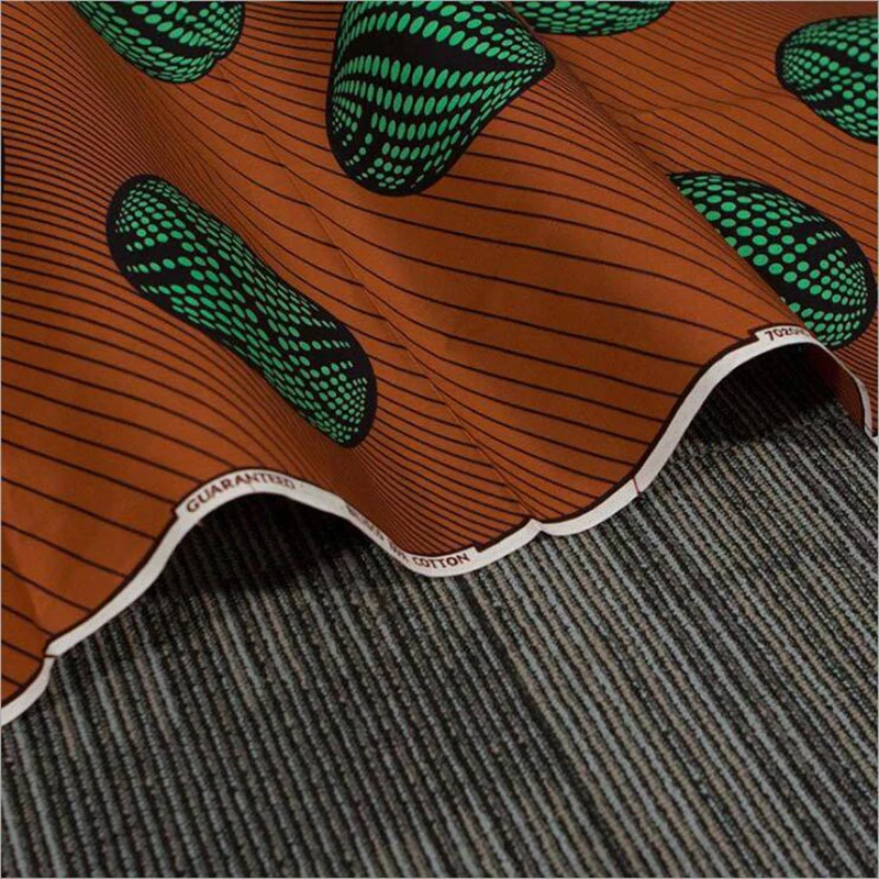 Me-dusa Новая Коричневая зеленая африканская восковая Штамповка из хлопка Hollandais воск платье своими руками костюм Ткань 6 ярдов/шт Высокое качество