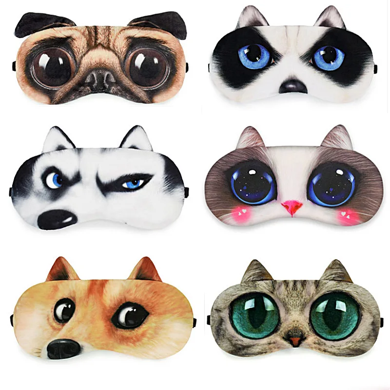 С рисунком милой кошки; ночная маска для глаз, маска-козырек для глаз оттенок покрытия натуральный глазная Накладка для сна Для женщин Для