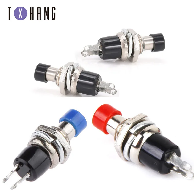 

5pcs Thread Multicolor 2 Pins Momentary Push Button Switch PBS-110
