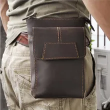 High Quality New Men Genuine Leather Belt Fanny Waist Pack Cell/Mobile Phone Pocket /Designer Purse Money Bag