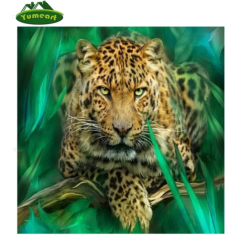 5D DIY Diamond Painting Leopard Animals Rhinestones Embroidery Cross