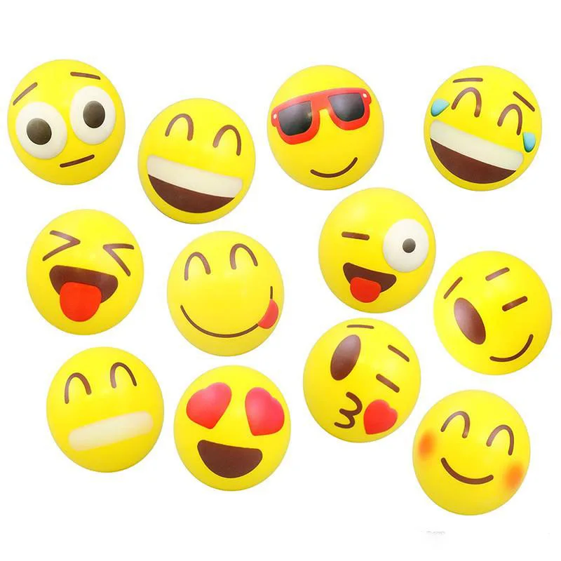 Emoji Squeeze Toys Cubby Happy Face Angry Hand Stress Balls 3inches 6