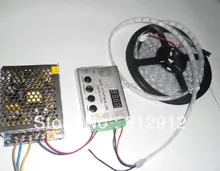 4 м DC5V 60 пикселей ws2811 встроенный из светодиодов цифровой полосы + RF контроллер + 60 Вт питания ; белый печатной платы, Водонепроницаемый в трубка