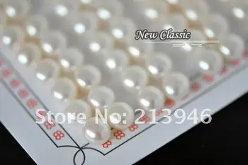 

7MM 96Pcs Button Shape White Natural Freshwater Pearls Earirng Bead DIY Earring Jewelry beads