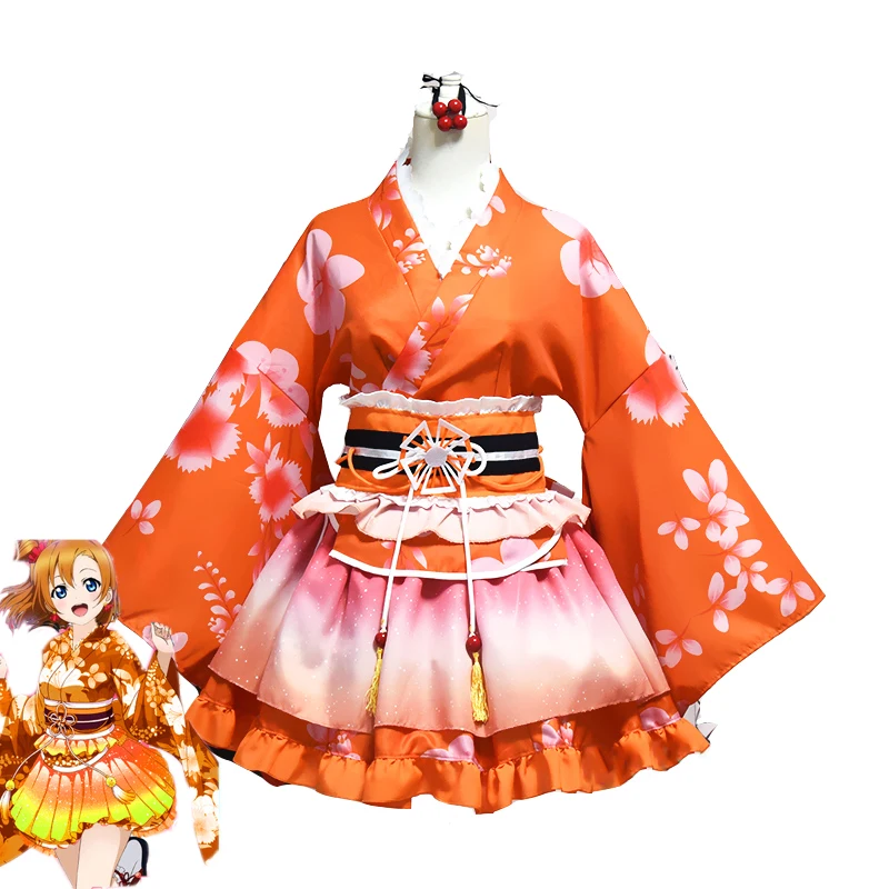 ROLECOS аниме Love Live костюмы для косплея Kousaka Honoka Sonoda Umi Nishikino Maki Кимоно косплей Yukata|kimono