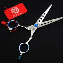 546# Парикмахерские ножницы 6 ''бренд фиолетовый дракон высшего класса с отверстиями Япония 440C Салон ножницы для стрижки волос ножницы для волос