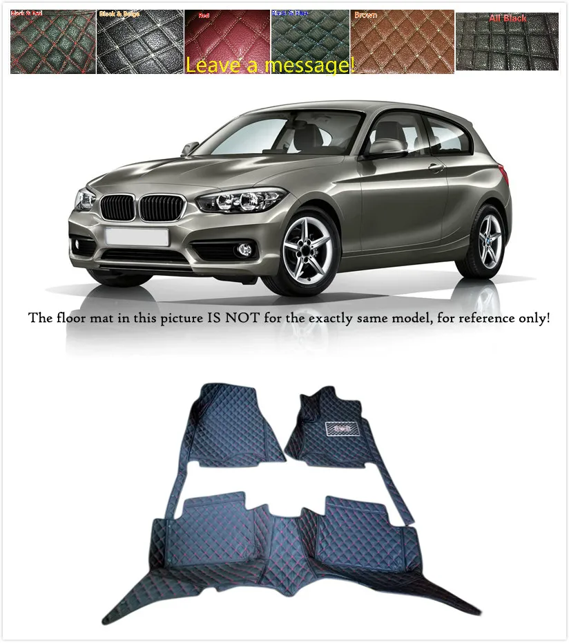 

1 set Customs Car Floor Mat Leather Waterproof Front &Rear Floorliner Carpets for BMW 1 series F20 2011 2012 2013 2014 2015 2016