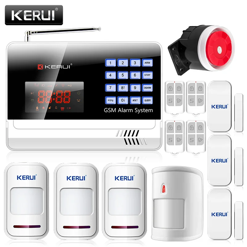 

KERUI N6120G IOS/Android App Control GSM Alarm System For Home with 1 Anti-pet PIR Motion Senor, Multilanguage Alarm System