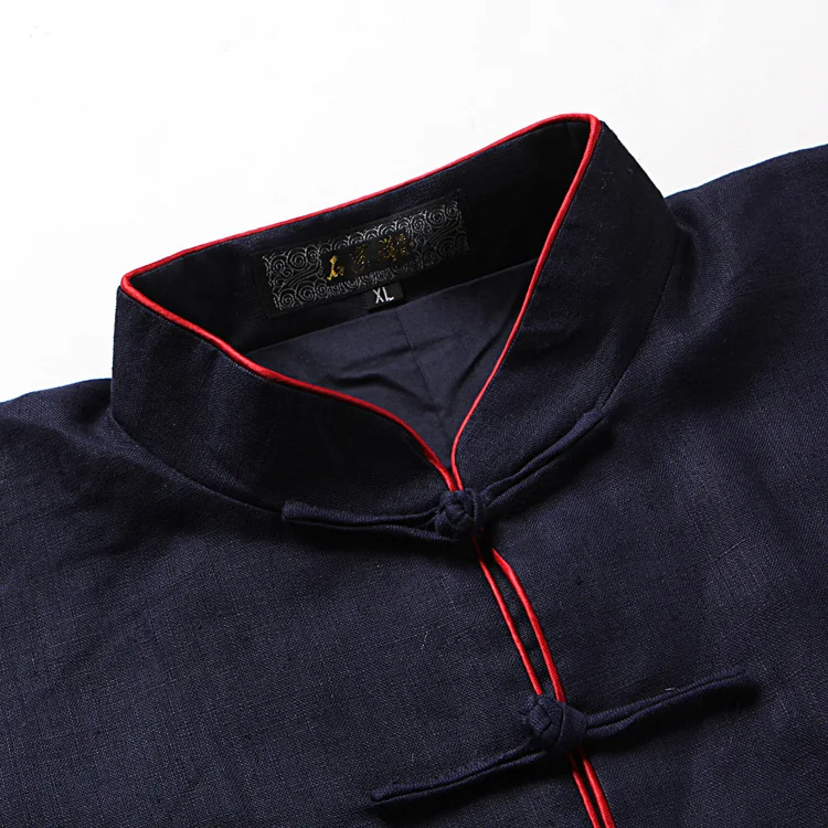 Высокое качество темно синий китайский мужской кунг фу Ву Шу Униформа хлопок Тай