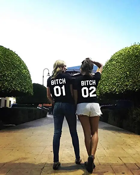 Забавная футболка Tumblr для девочек модные топы Bff Sister Женская шикарная с буквенным