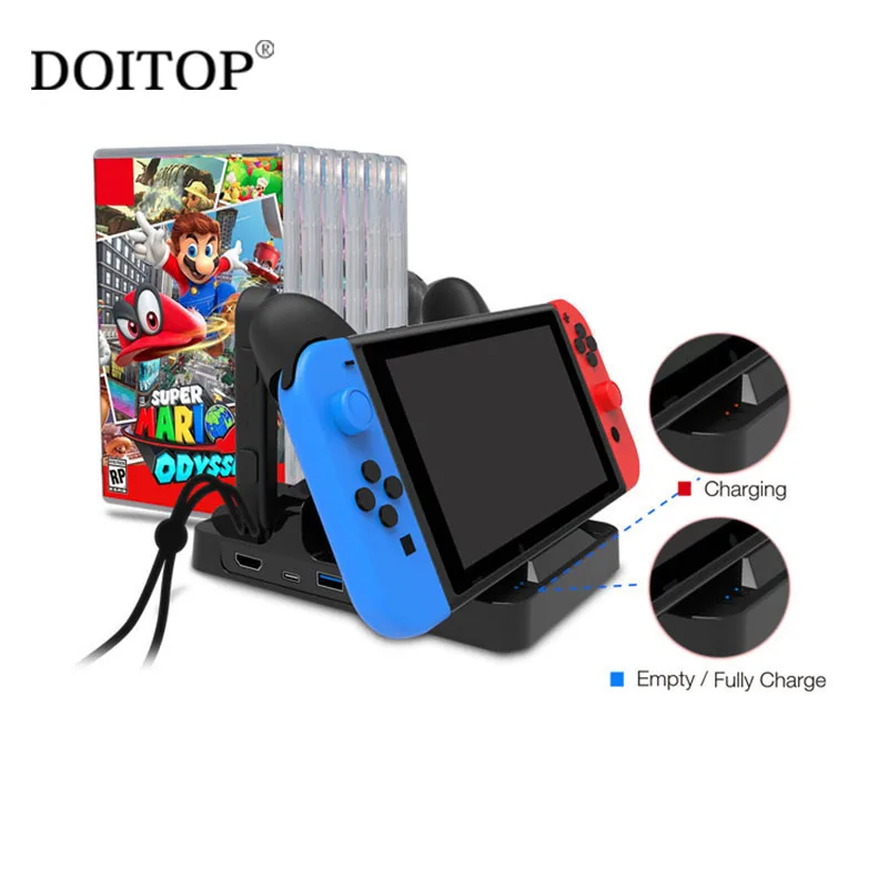 

DOITOP Charging Dock Stand For Nintend Switch Accessories Black ABS Dock Holder For Nintend Switch HDMI TV Model Video Output