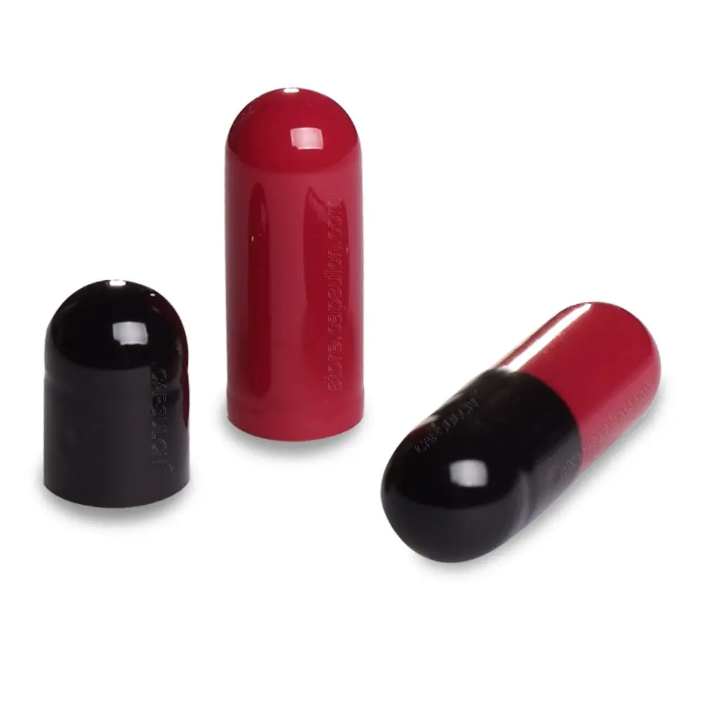 

1000 Pcs / Carton,Size 00 Empty Black Red Gelatin Capsules,hollow gelatin capsules,Separated capsule or Joined capsule