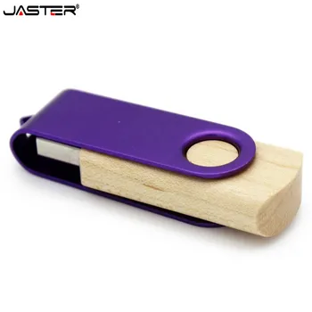 

JASTER metal wooden usb flash drive pen 4GB 8GB 16GB 32GB rotatable memory stick thumb u disk 2.0 u