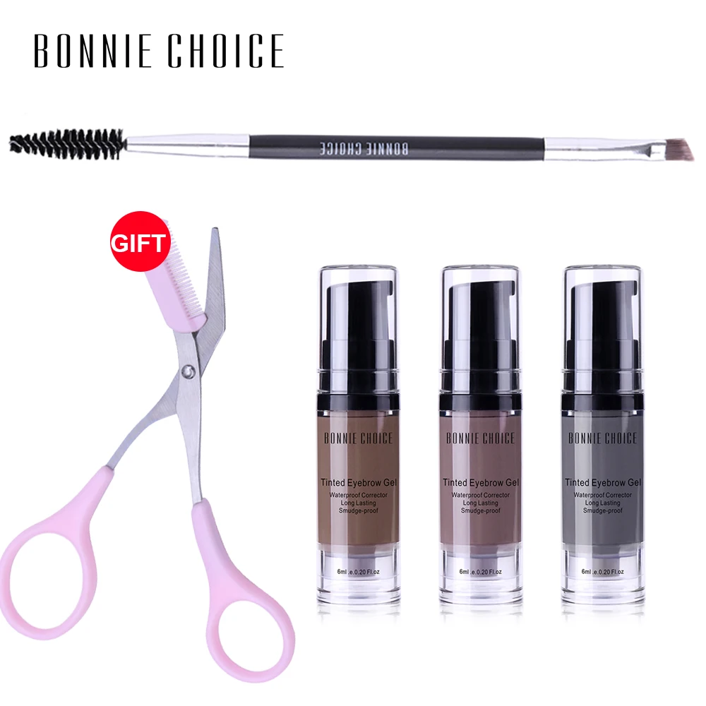 

BONNIE CHOICE Eyebrow Gel with Brush Waterproof Henna Eyebrow Tint Gel Enhancer Cosmetic Eye Makeup Tool Set