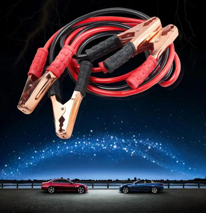 

2Pcs Car Accessories 2M 500AMP New Jump Start Leads Emergency Cable Line Cable Clip Power Charging Copper Wire Auto Battery Line