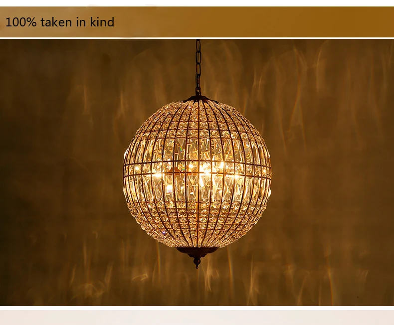 American style Rustic Industrial Crystal ball Pendant Light lamp 9