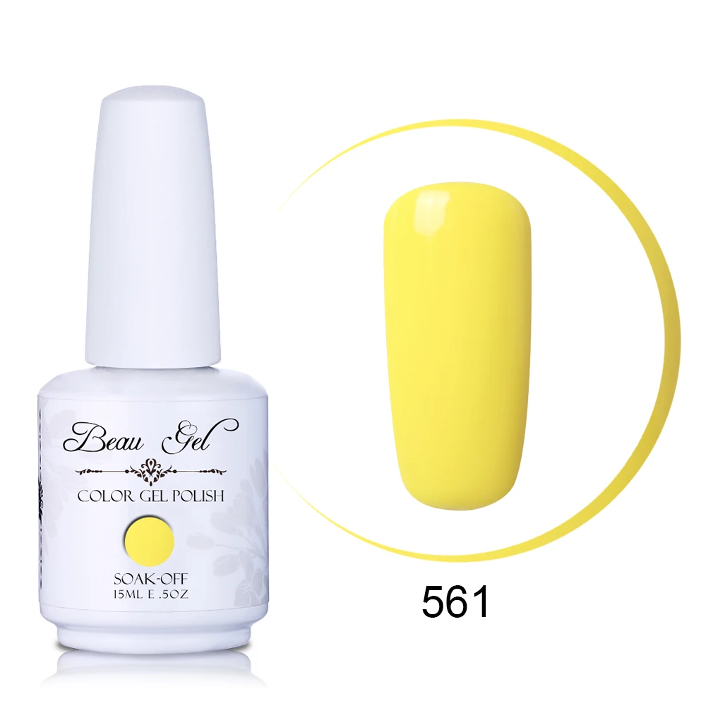 Beau Gel 15ML Nail Art Gel Varnish Semi Permanent Nail Polish Hybrid Gellak Soak Off Glitter UV Gel Nail Polish Enamel Lacquer - Цвет: GNS561