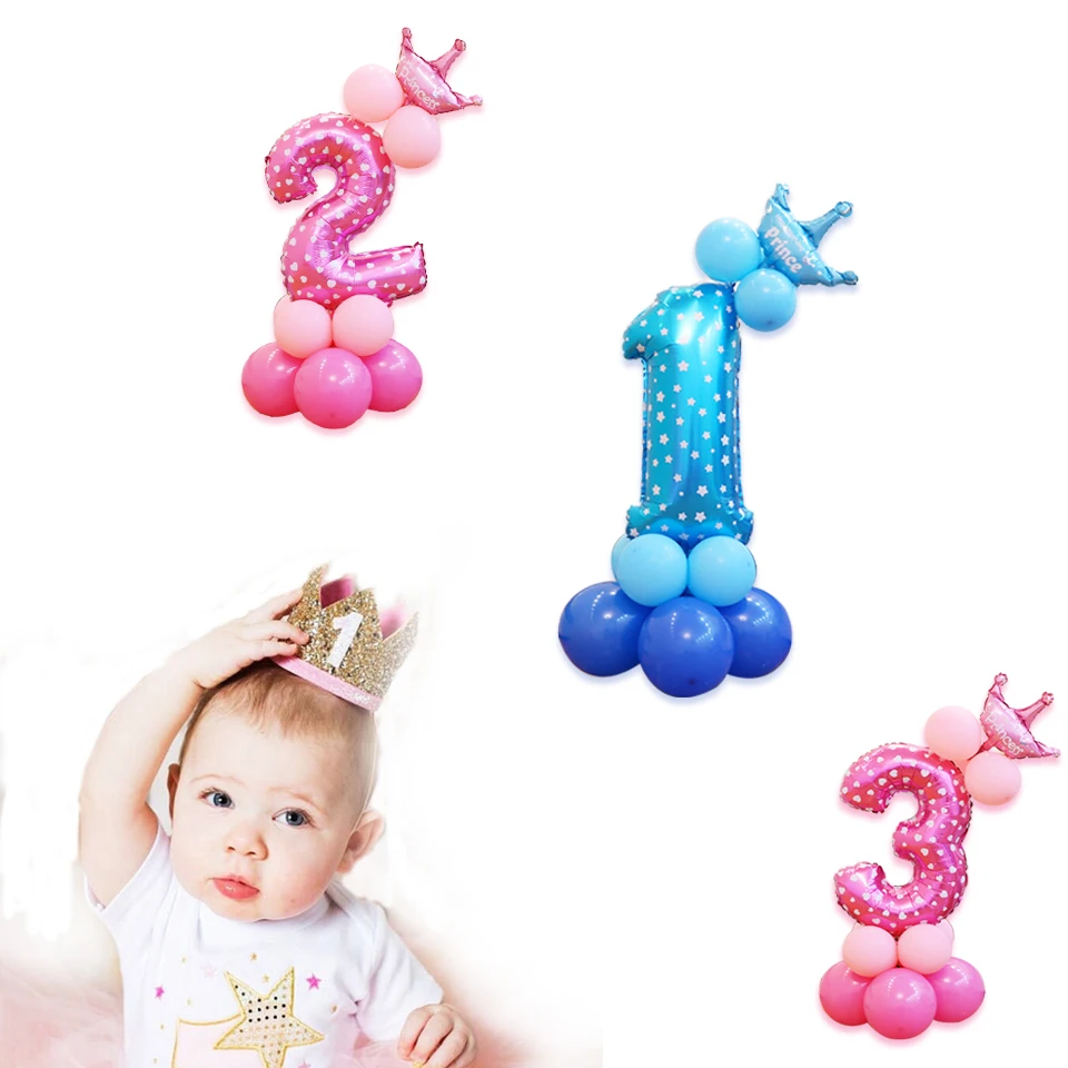 Воздушные шары из фольги с цифрами Tronzo, 13 шт., воздушные шары для первого дня рождения, украшения для вечеринки в честь Дня Рождения, детский душ, Свадебный фольгированный шар