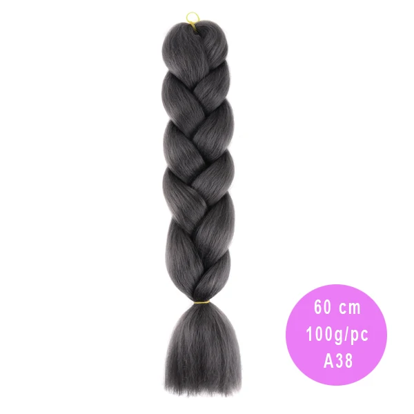 AliRobam Ombre Jumbo Braids Hairstyles Hair For Russian Women Big Box Braids Colors Synthetic Braiding Hair 24'' 100g - Цвет: M#Синий