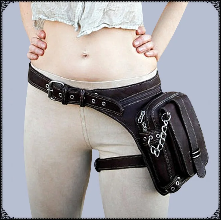 Casual Waist Bag Women PU Leather Punk Waist Bag Solid Bolsas Feminina Zipper Waist Packs Women Messenger Bags