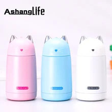 Taza Termo Taza de Vacío de Acero inoxidable Nuevo Modelo de Gato de la Historieta Forma Preservación Del Calor Niños Botella de Agua de Aislamiento a prueba de Fugas taza
