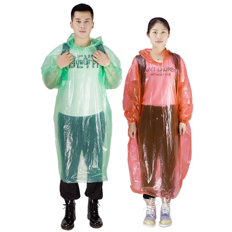 

Transparent Raincoat Poncho Camping Capa De Chuva Clear Disposable Rain coat Waterproof Travel Motorcycle Pesca Plastic Rainwea