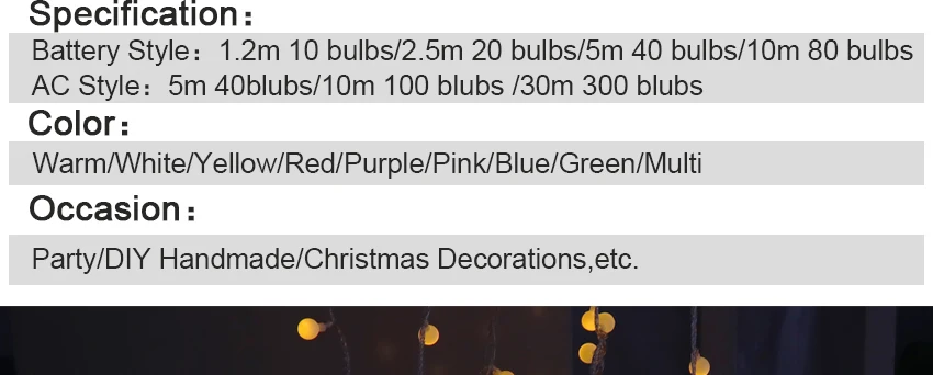 Батарея управляемый Рождество гирлянды мяч светодио дный огни строки Фея Декоративные светодио дный огни украшения для венчания для