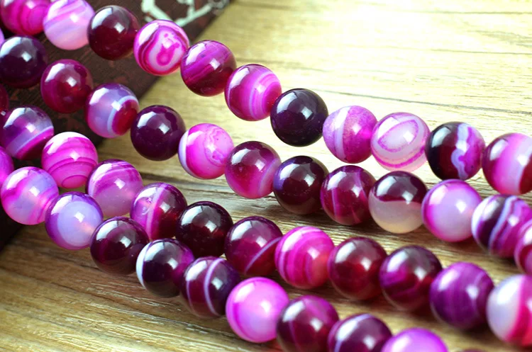 4mm 6mm 8mm 10mm 12mm 14mm Natural Rose Str Color Agate Beads For Jewelry Diy Bracelet Beads ,Fine Jewelry beads Strand 15\
