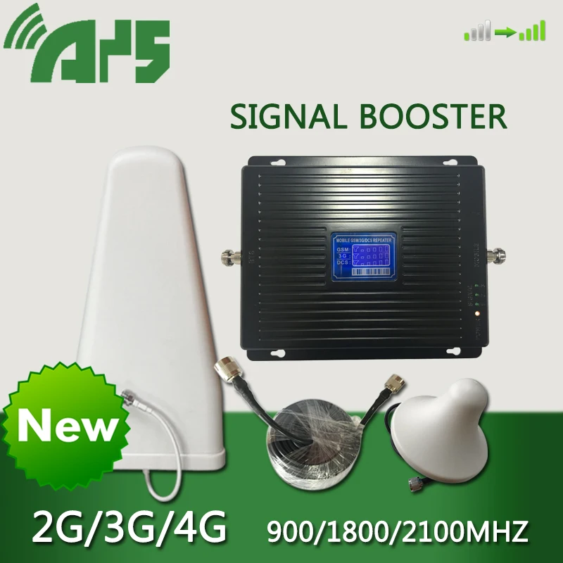 2g 3g 4g gsm ретранслятор сотовый телефон усилитель сигнала LTE 900 1800 2100 трехполосный